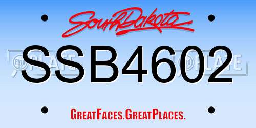 SSB4602 South Dakota License Plate
