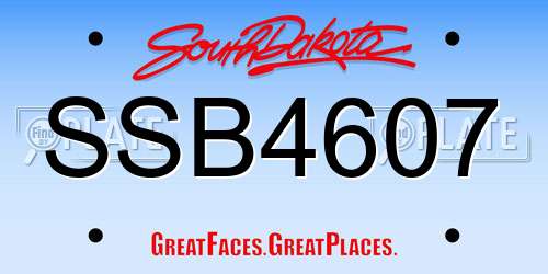 SSB4607 South Dakota License Plate