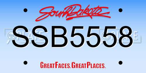 SSB5558 South Dakota License Plate