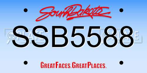 SSB5588 South Dakota License Plate