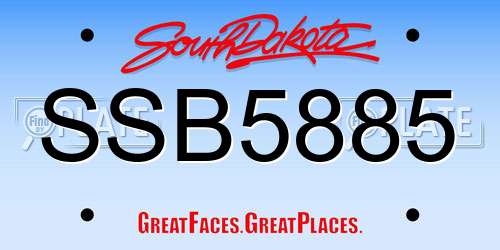 SSB5885 South Dakota License Plate