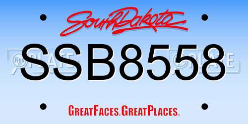 SSB8558 South Dakota License Plate