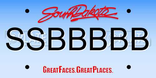 SSBBBBB South Dakota License Plate
