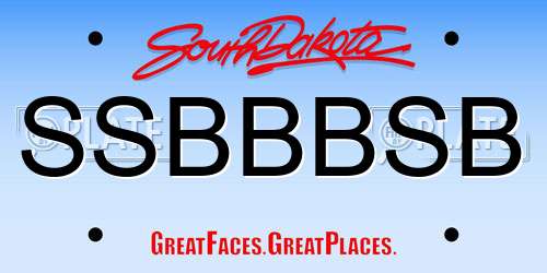 SSBBBSB South Dakota License Plate