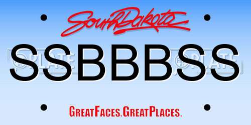SSBBBSS South Dakota License Plate
