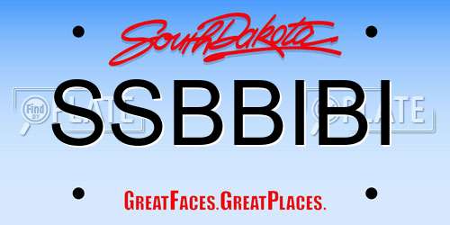 SSBBIBI South Dakota License Plate