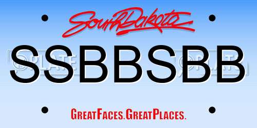 SSBBSBB South Dakota License Plate