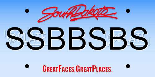 SSBBSBS South Dakota License Plate