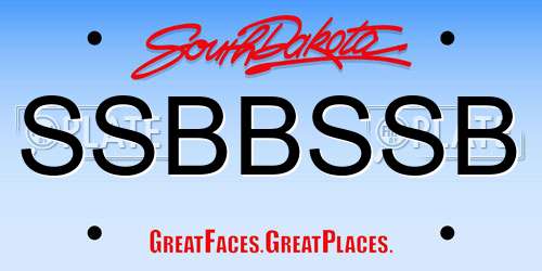 SSBBSSB South Dakota License Plate