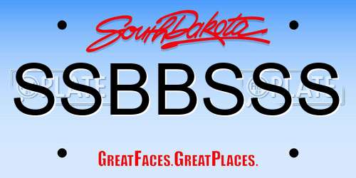SSBBSSS South Dakota License Plate