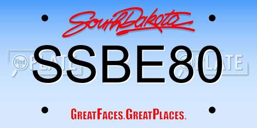 SSBE80 South Dakota License Plate