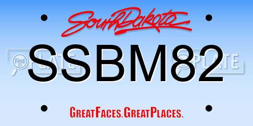 SSBM82 South Dakota License Plate