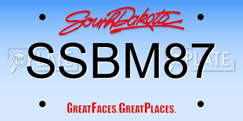 SSBM87 South Dakota License Plate