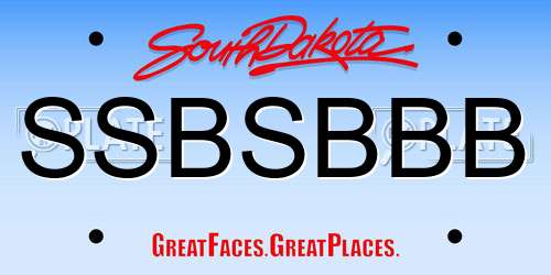 SSBSBBB South Dakota License Plate