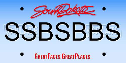 SSBSBBS South Dakota License Plate