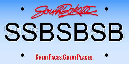 SSBSBSB South Dakota License Plate