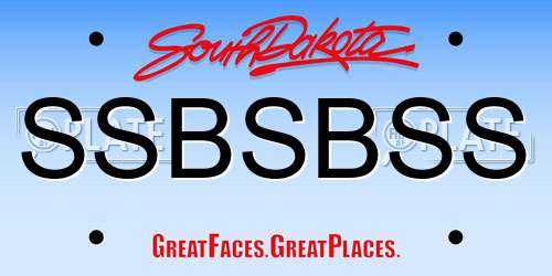 SSBSBSS South Dakota License Plate