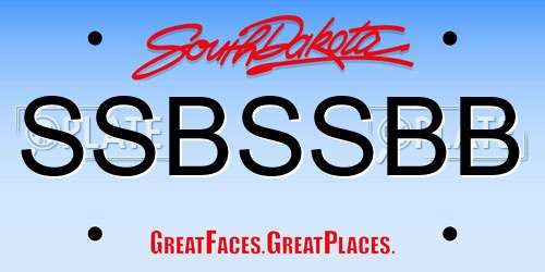 SSBSSBB South Dakota License Plate