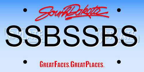 SSBSSBS South Dakota License Plate