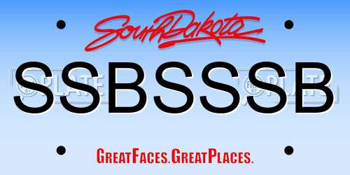 SSBSSSB South Dakota License Plate