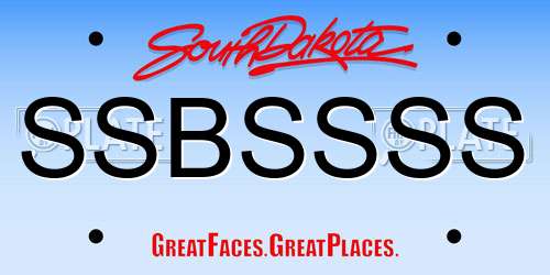 SSBSSSS South Dakota License Plate