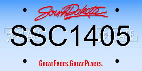 SSC1405 South Dakota License Plate