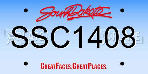 SSC1408 South Dakota License Plate