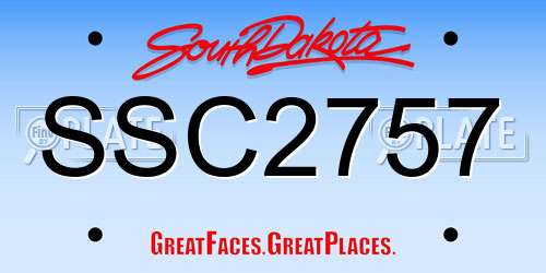 SSC2757 South Dakota License Plate