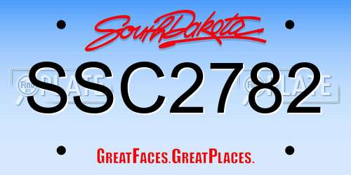 SSC2782 South Dakota License Plate
