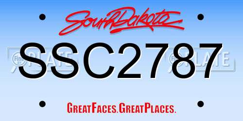 SSC2787 South Dakota License Plate