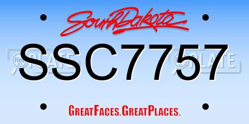 SSC7757 South Dakota License Plate