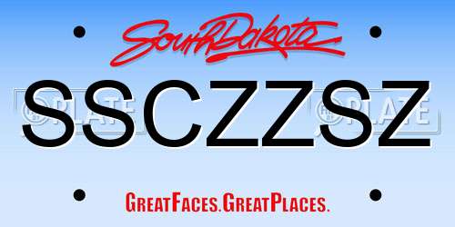 SSCZZSZ South Dakota License Plate