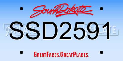 SSD2591 South Dakota License Plate