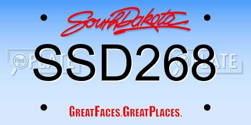 SSD268 South Dakota License Plate