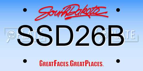 SSD26B South Dakota License Plate