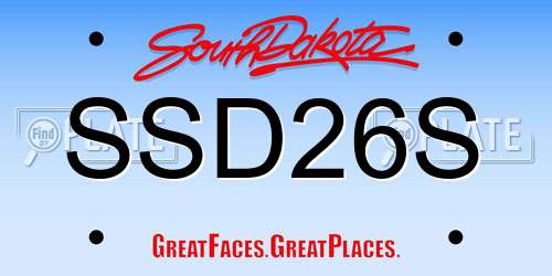 SSD26S South Dakota License Plate