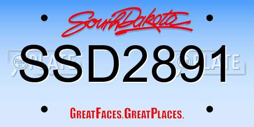 SSD2891 South Dakota License Plate