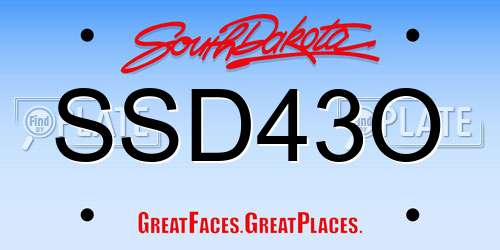 SSD43O South Dakota License Plate
