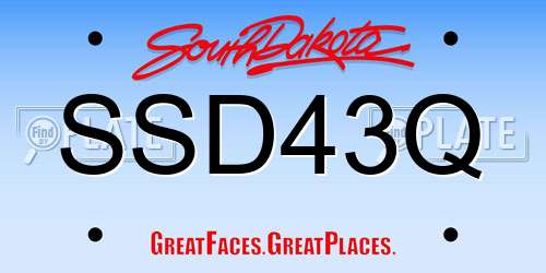 SSD43Q South Dakota License Plate