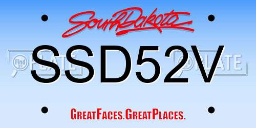 SSD52V South Dakota License Plate