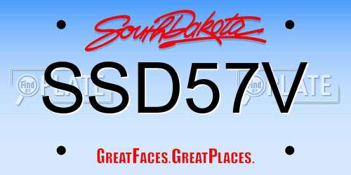 SSD57V South Dakota License Plate