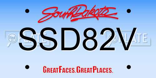 SSD82V South Dakota License Plate