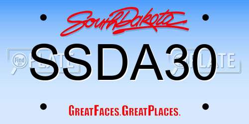 SSDA30 South Dakota License Plate
