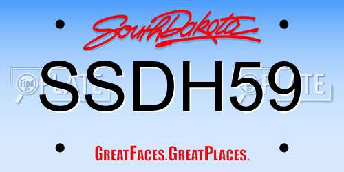 SSDH59 South Dakota License Plate