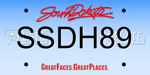 SSDH89 South Dakota License Plate