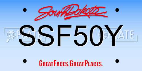 SSF50Y South Dakota License Plate