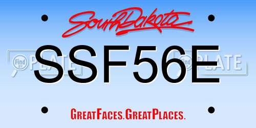 SSF56E South Dakota License Plate