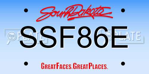 SSF86E South Dakota License Plate