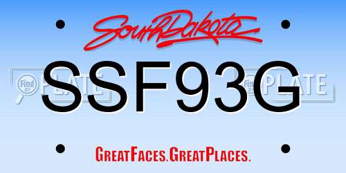 SSF93G South Dakota License Plate