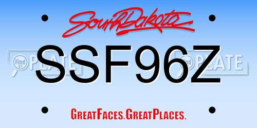 SSF96Z South Dakota License Plate